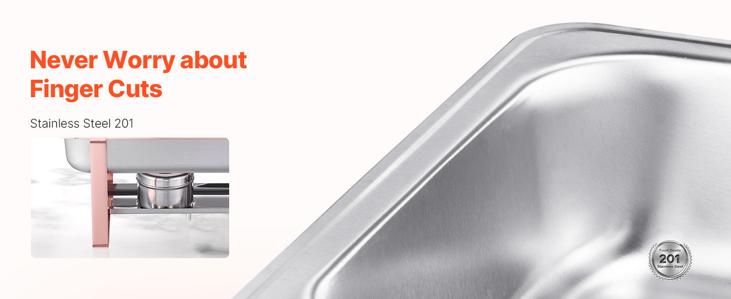 SucceBuy 8Qt 4/6 Packs Chafing Dish Buffet Set Stainless Steel Chafer Rectangle Catering Warmer Server w/Lid Water Pan for party