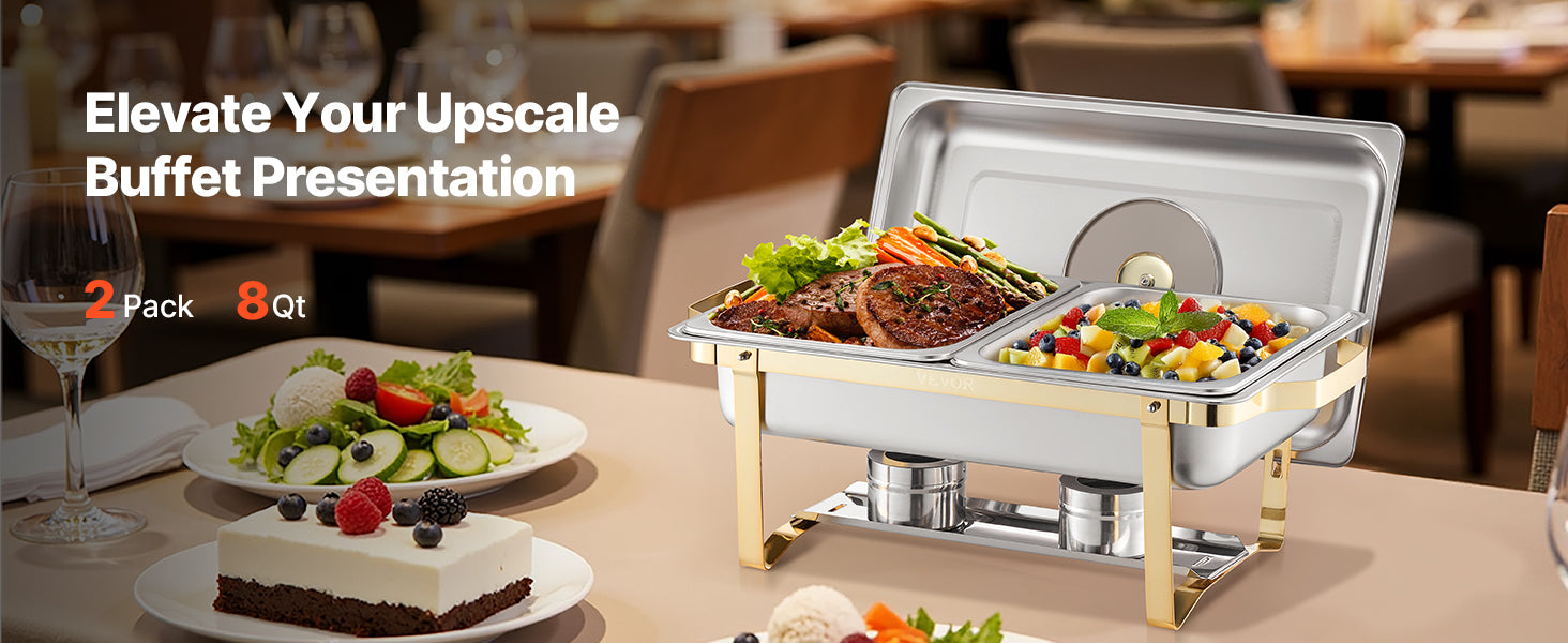 Stainless Steel Chafing Dish Buffet Set with Half-Size Pans