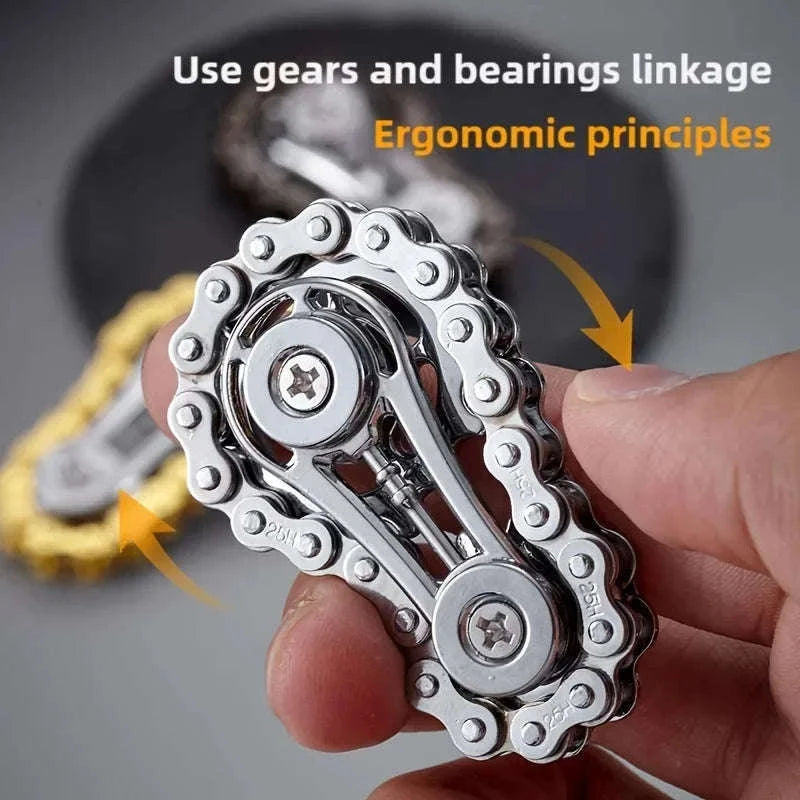 Chain Tooth Mechanical Flywheel Fidget Spinner-Gray