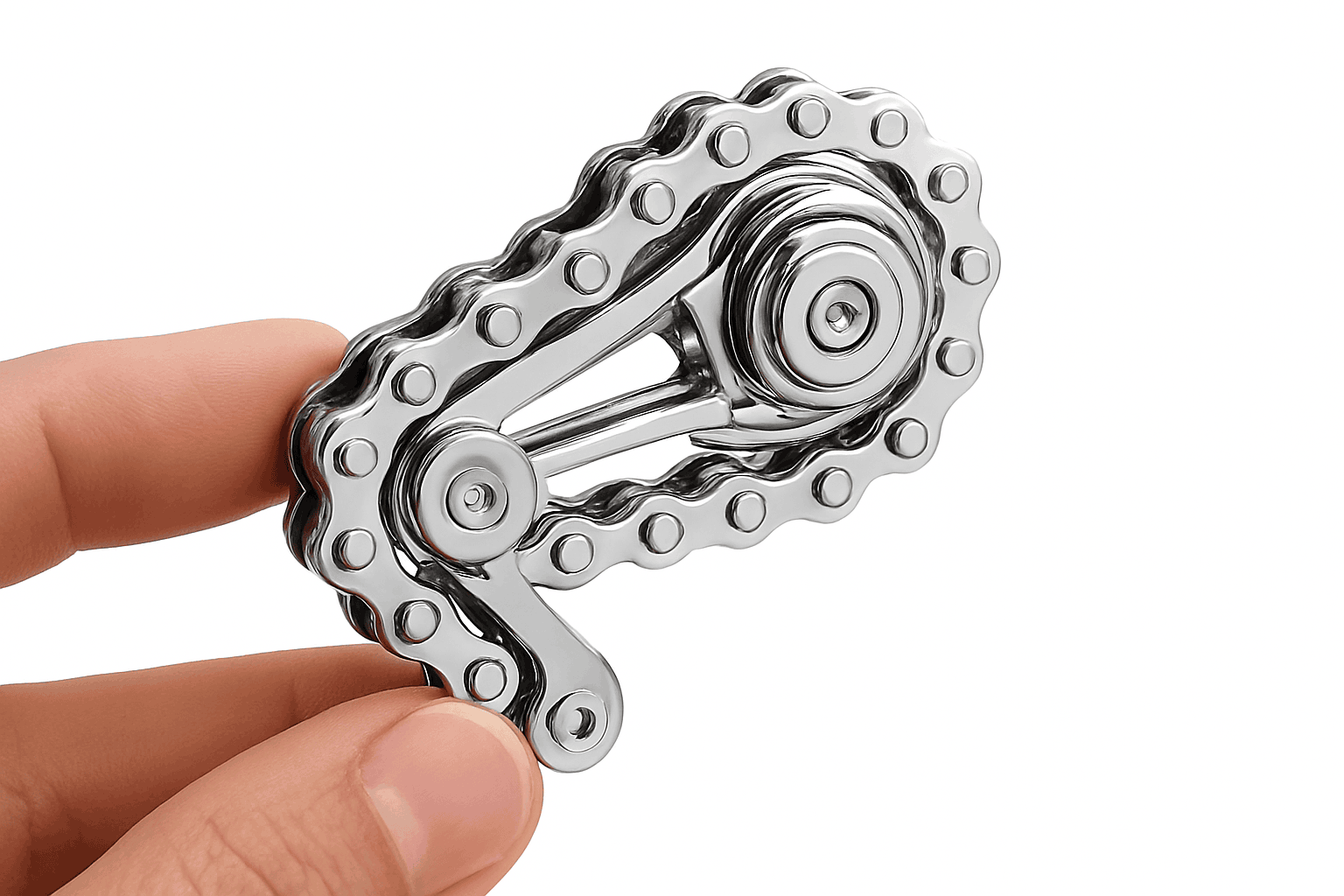 Chain Tooth Mechanical Flywheel Fidget Spinner-Gray