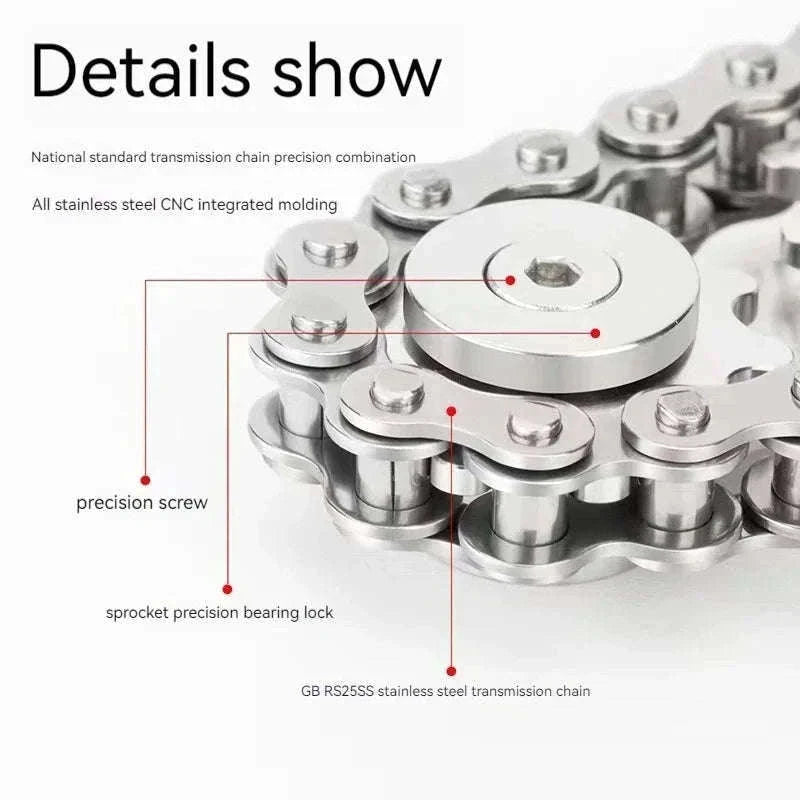 Chain Tooth Mechanical Flywheel Fidget Spinner-Gray
