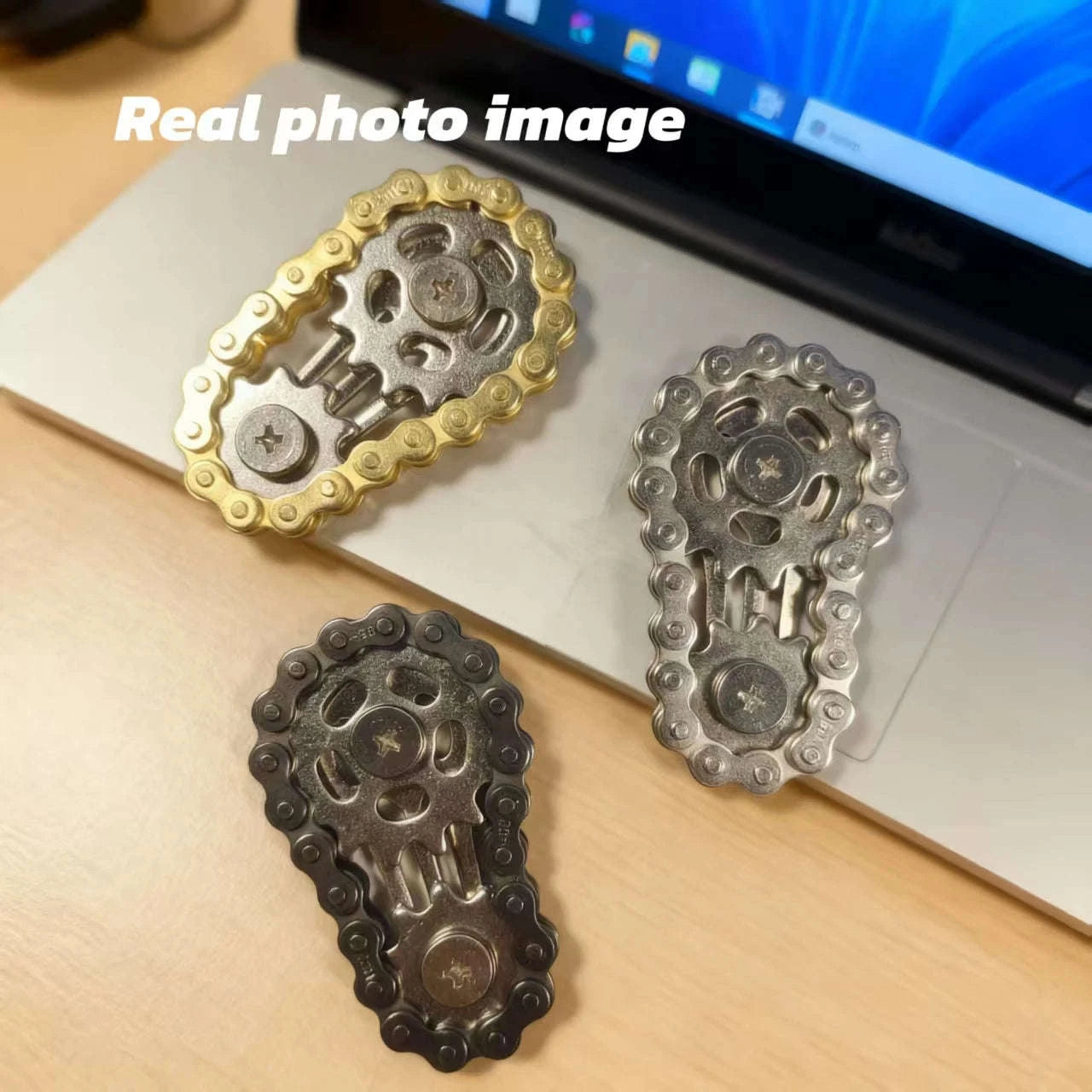 Chain Tooth Mechanical Flywheel Fidget Spinner-Gray