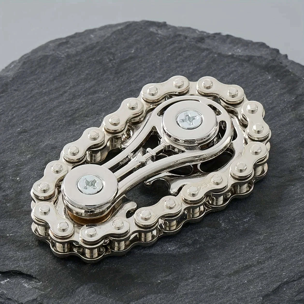Chain Tooth Mechanical Flywheel Fidget Spinner-Gray