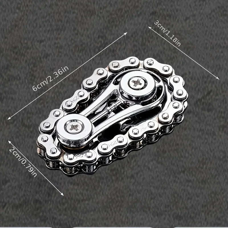 Chain Tooth Mechanical Flywheel Fidget Spinner-Gray