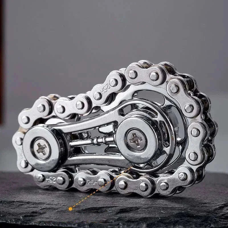 Chain Tooth Mechanical Flywheel Fidget Spinner-Gray