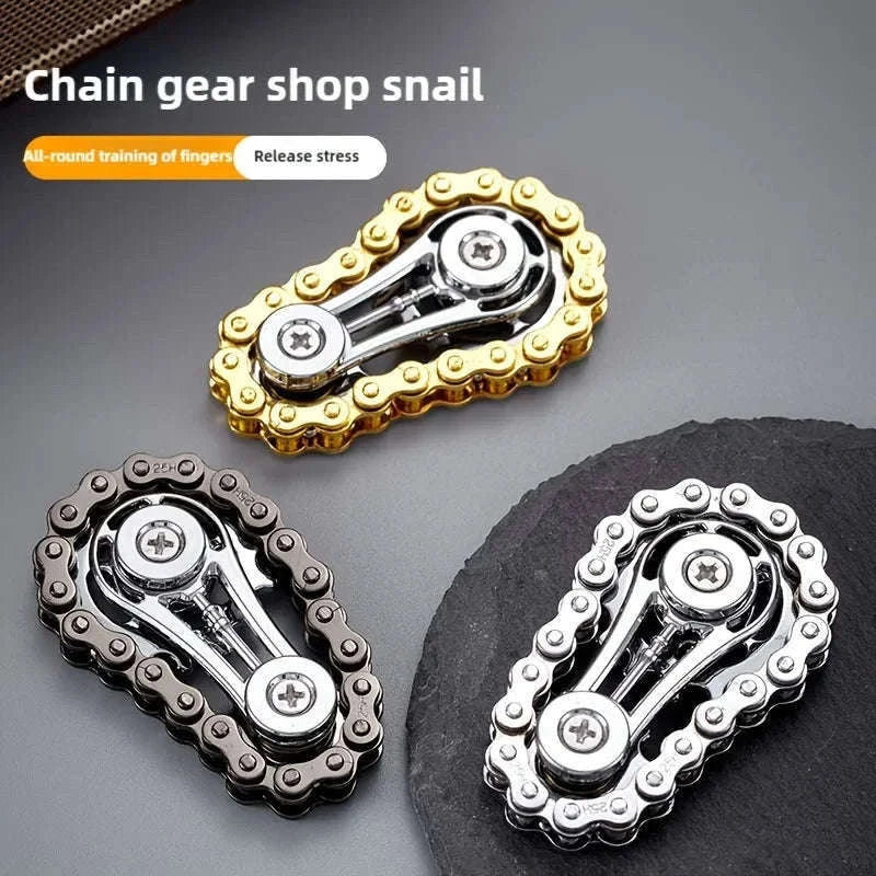 Chain Tooth Mechanical Flywheel Fidget Spinner-Gray