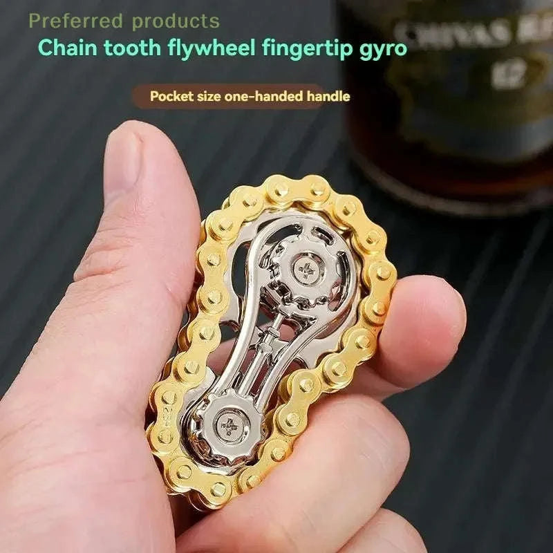 Chain Tooth Mechanical Flywheel Fidget Spinner-Gray