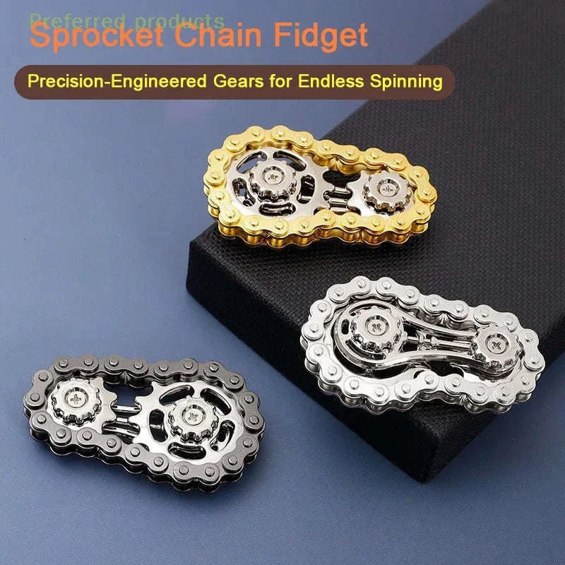 Chain Tooth Mechanical Flywheel Fidget Spinner-Gray