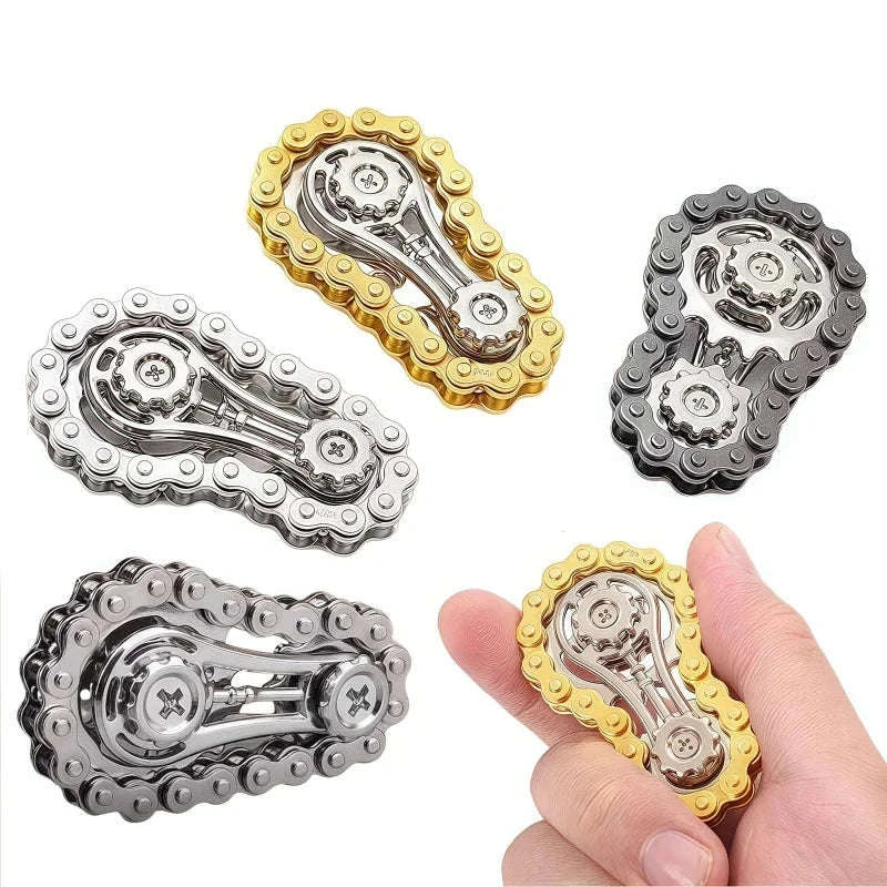 Chain Tooth Mechanical Flywheel Fidget Spinner-Gray