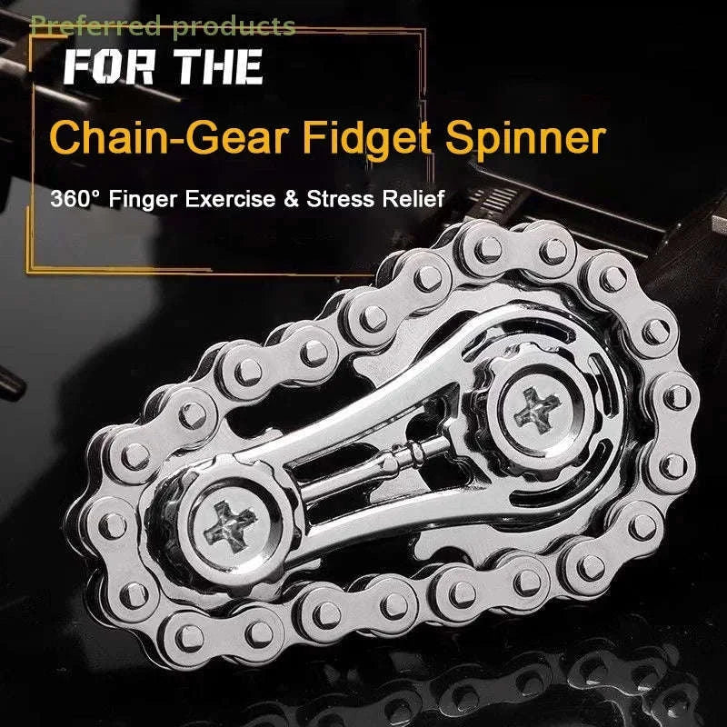 Chain Tooth Mechanical Flywheel Fidget Spinner-Gray
