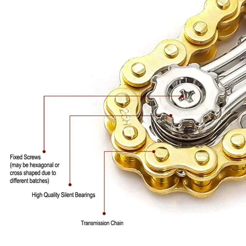 Chain Tooth Mechanical Flywheel Fidget Spinner-Gray