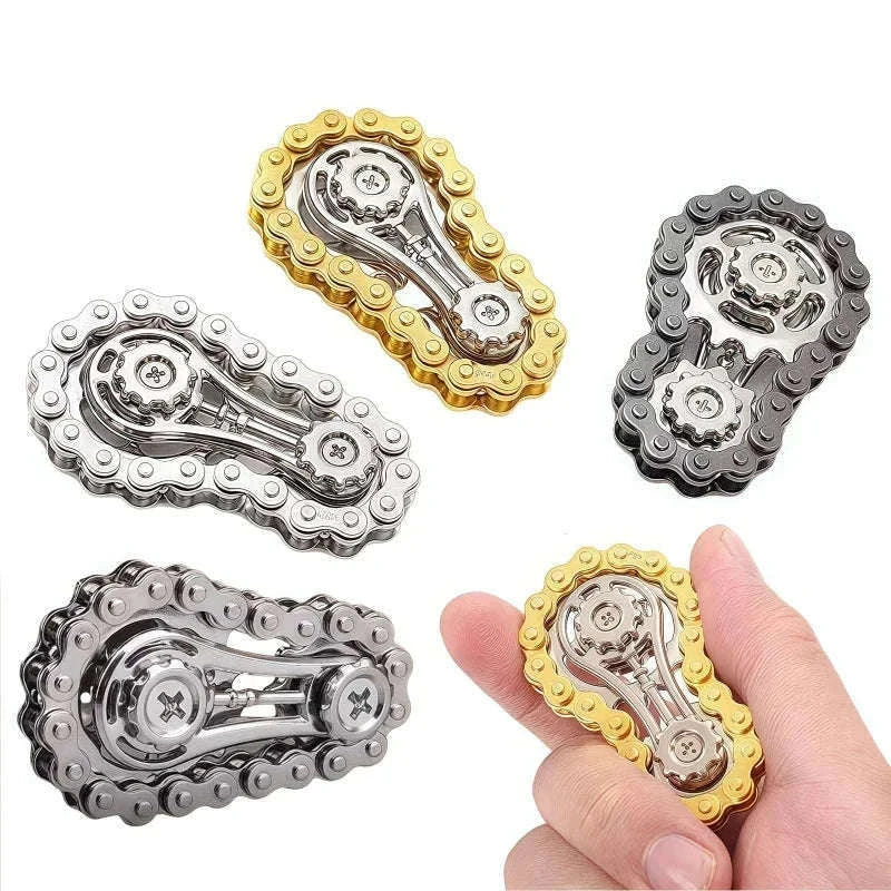 Chain Tooth Mechanical Flywheel Fidget Spinner-Gray