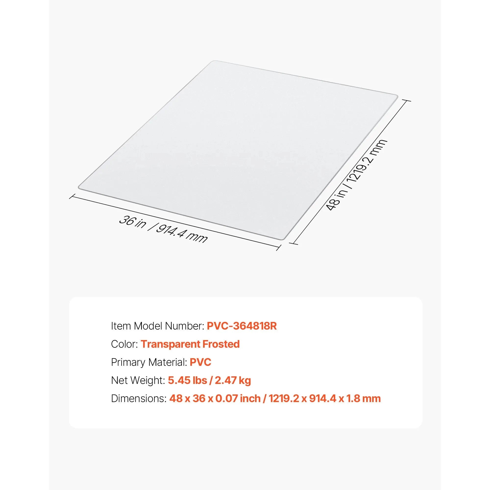 Chair Mat Plastic Floor Protector for Home Office-36x48inch Corduroy / United States
