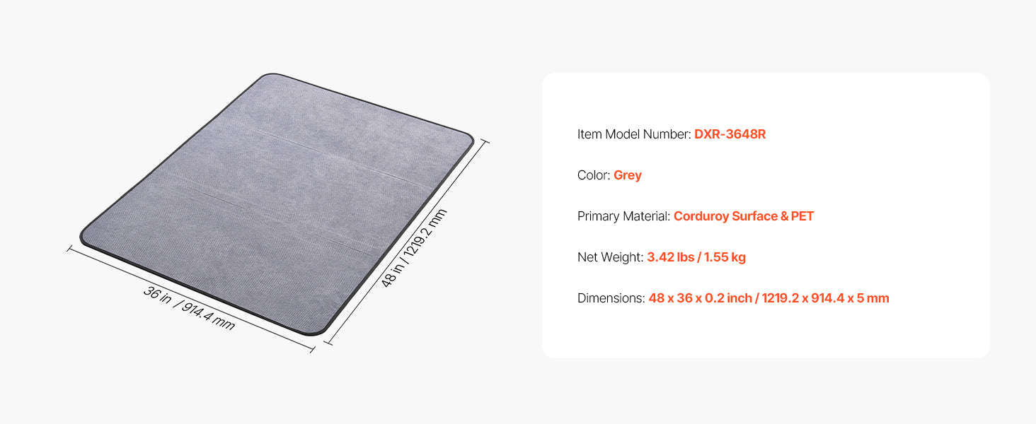 Chair Mat Plastic Floor Protector for Home Office-36x48inch Corduroy / United States