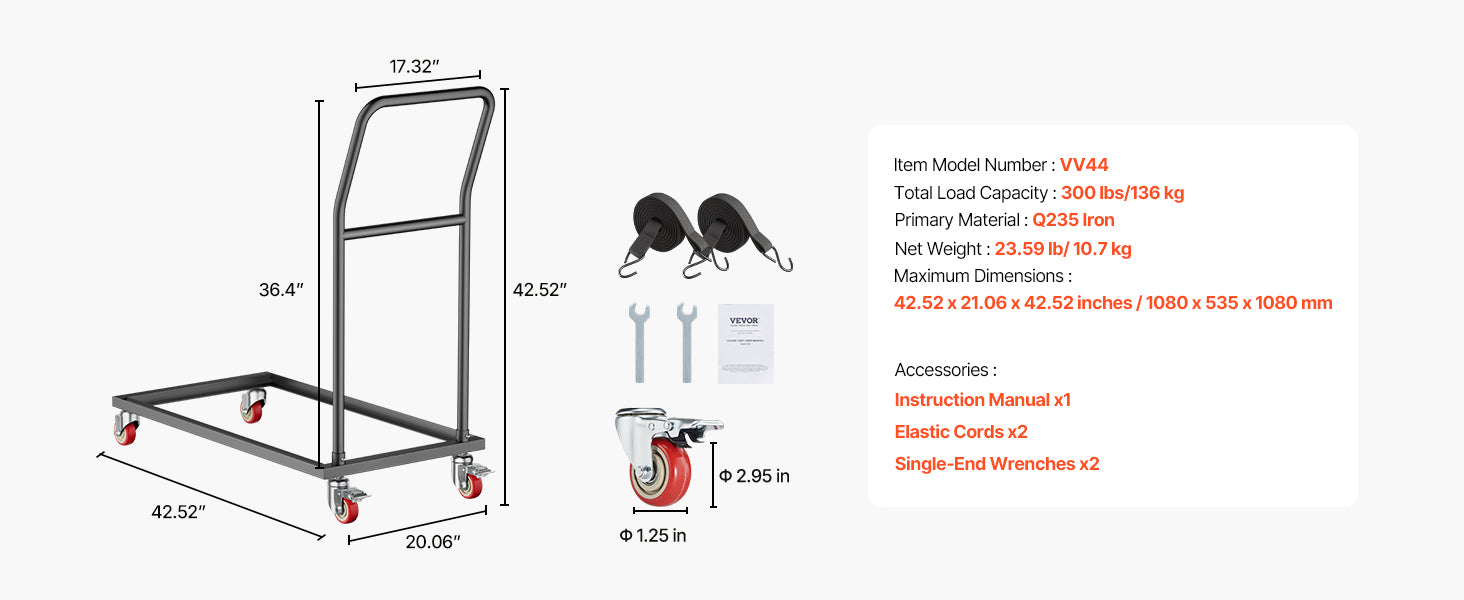 SucceBuy Carrinho-Dobra para 500 LBS de Racks de Cadeiras Aco Carro de Armazenamento de Cadeiras com Rodas Giratórias de Bloqueio para 60 Cadeiras, Uso em Eventos/Festas