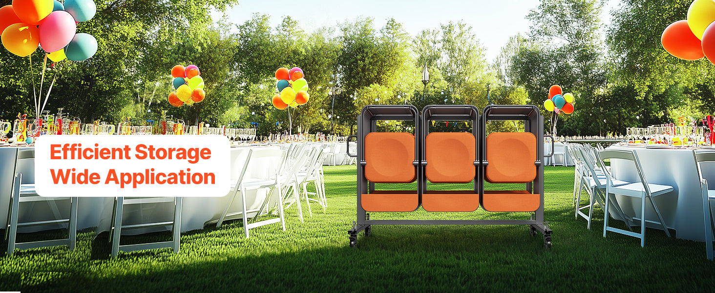 400lbs Folding Chair Storage Cart with Wheels for 42 Chairs