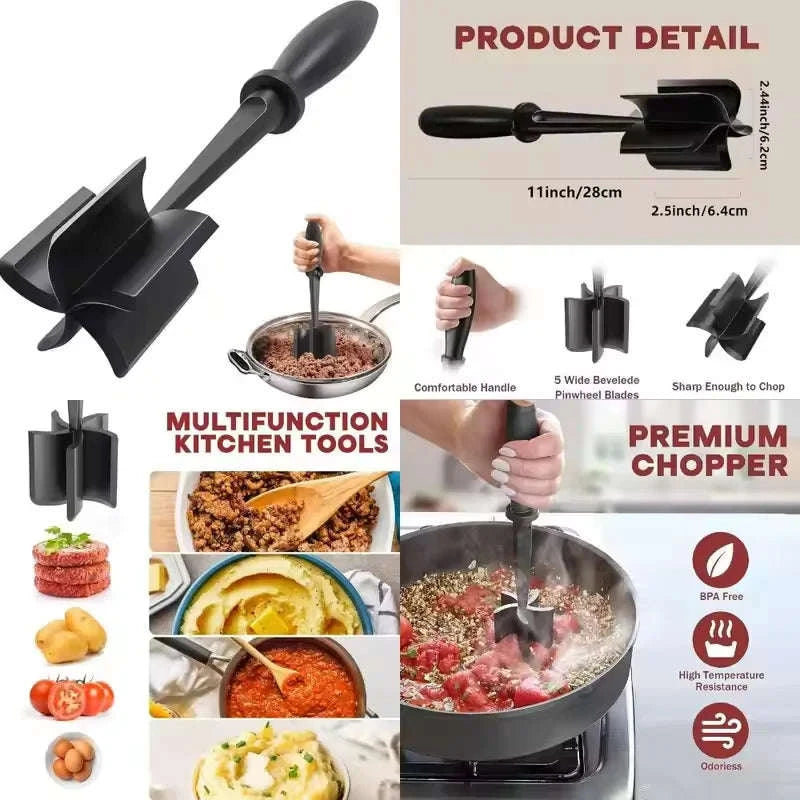 Chicken Shredder Tool with Non-Slip Base and Rotating Handle-rotundity / United States