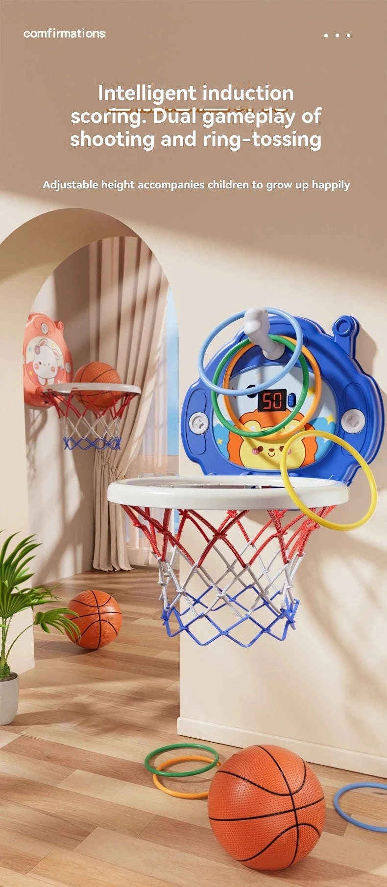Children’s Indoor Basketball Hoop-scoreboard