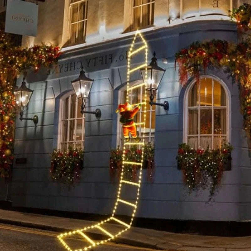 Christmas LED Santa Claus Climbing Ladder Light-1.5M Warm