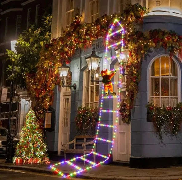 Christmas LED Santa Claus Climbing Ladder Light-1.5M Warm
