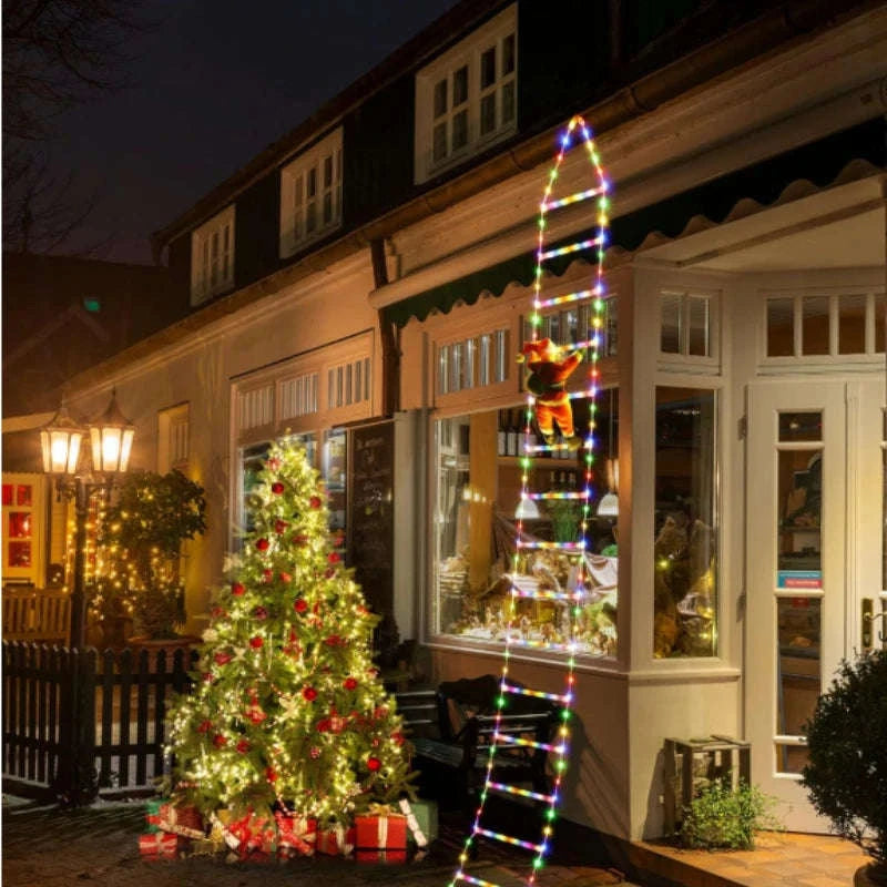 Christmas LED Santa Claus Climbing Ladder Light-1.5M Warm