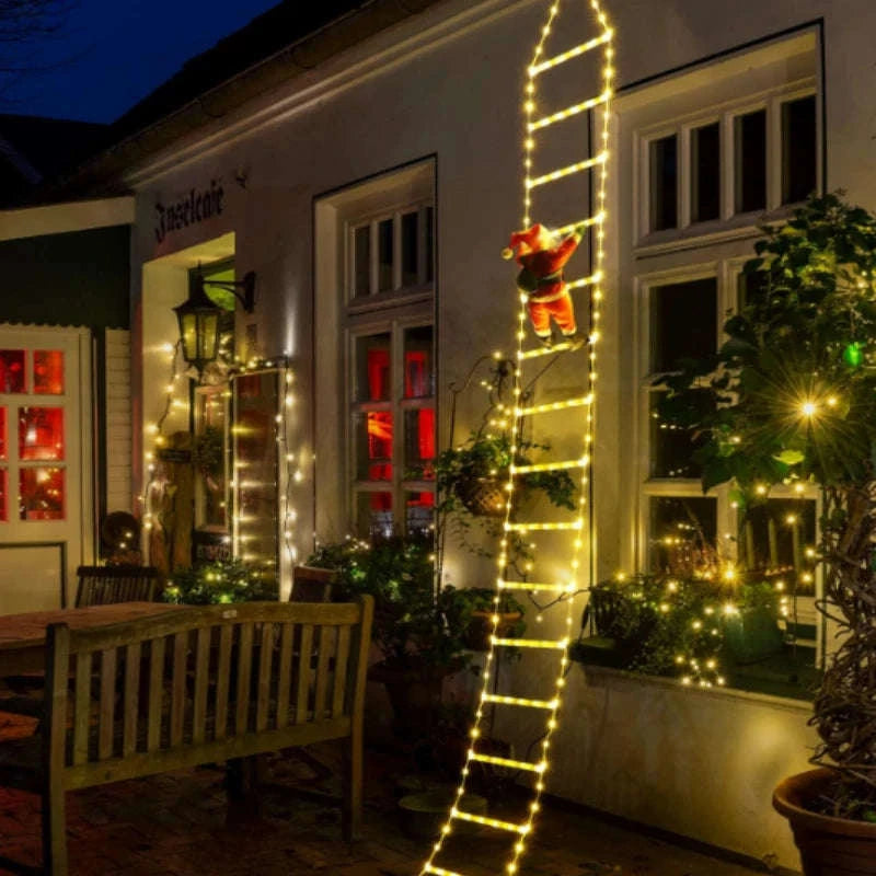 Christmas LED Santa Claus Climbing Ladder Light-1.5M Warm