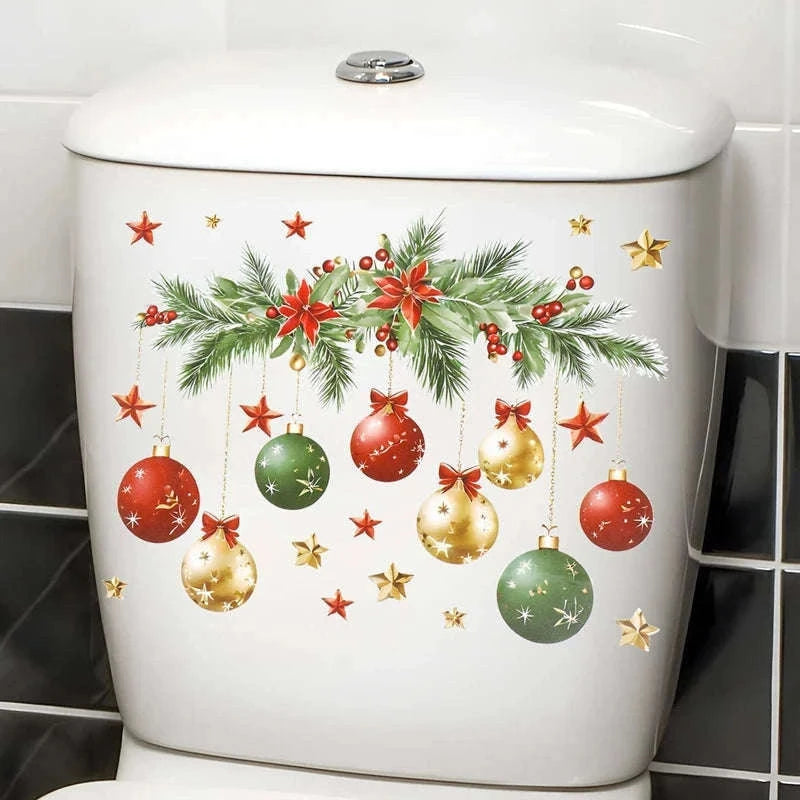Christmas Toilet Sticker Decoration for Festive Bathroom Décor-style 2 / CHINA