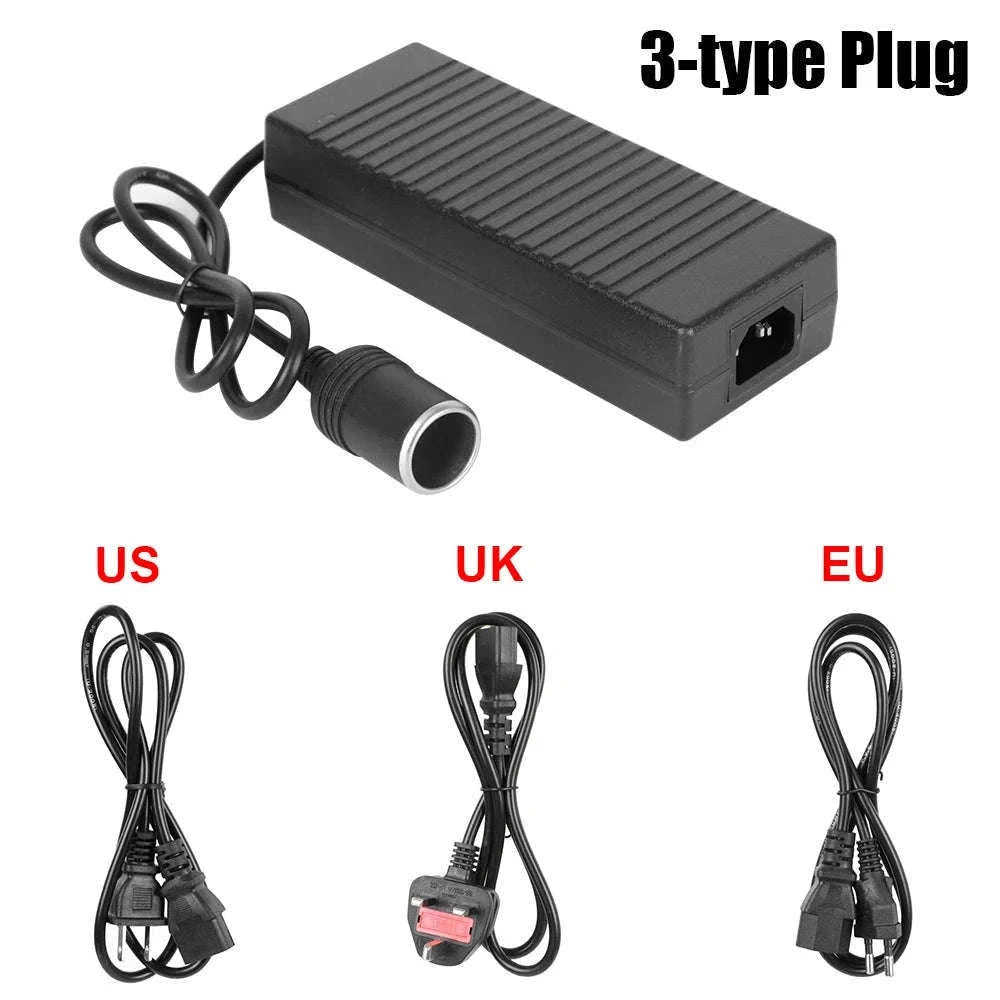 Cigarette Lighter Converter AC/DC 110V/220V to 12V 15A Power Adapter-US Plug