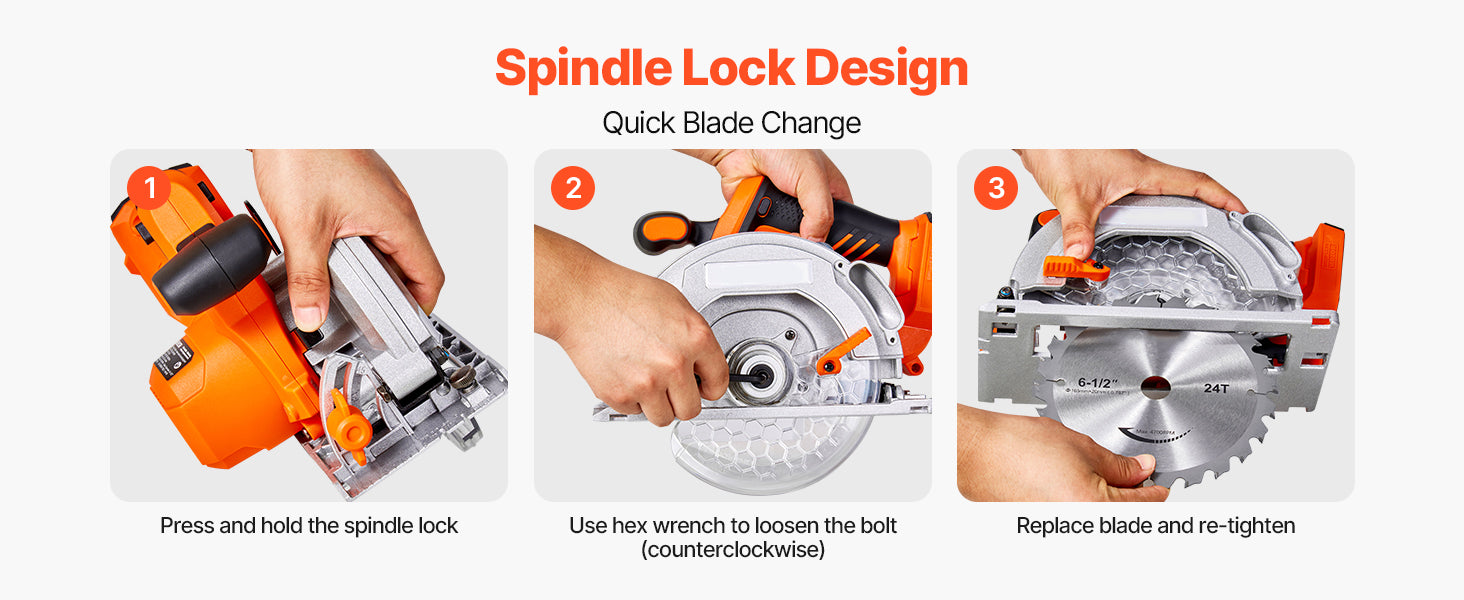 20V Cordless Circular Saw 4700 RPM 6-1/2" Blade with Battery