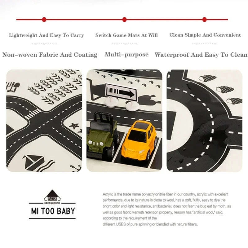 City Road Map Carpet Play Mat-83X58cm road map