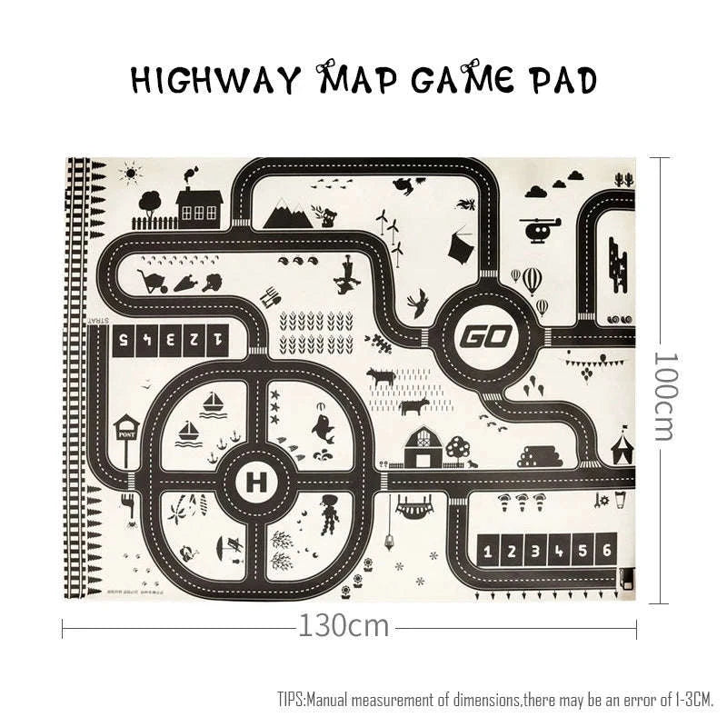 City Road Map Carpet Play Mat-83X58cm road map