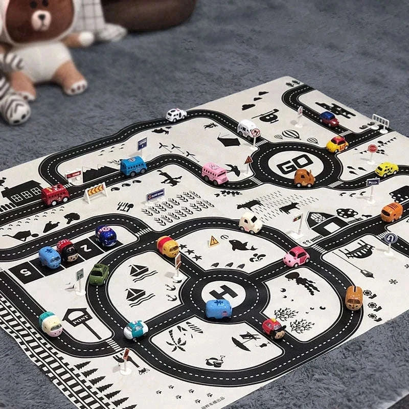 City Road Map Carpet Play Mat-83X58cm road map