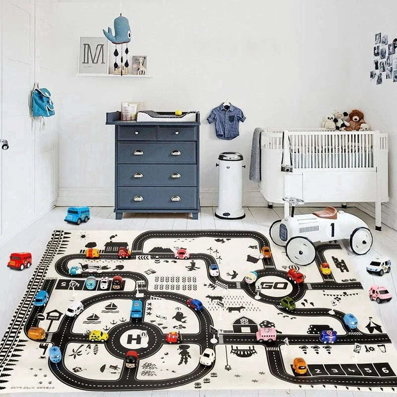 City Road Map Carpet Play Mat-83X58cm road map