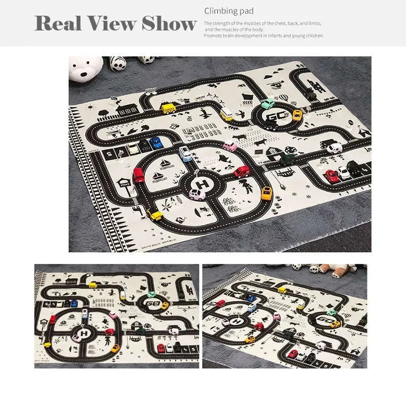 City Road Map Carpet Play Mat-83X58cm road map