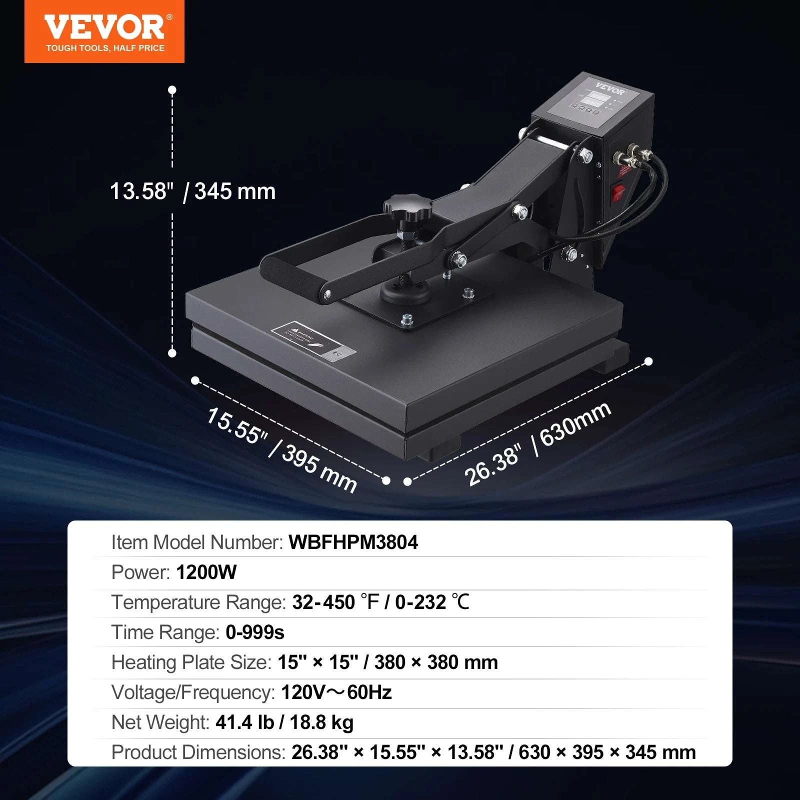 Clamshell Heat Press Machine 15x15–16x24 for T-Shirts & Sublimation-Black 15in x 15in / United States