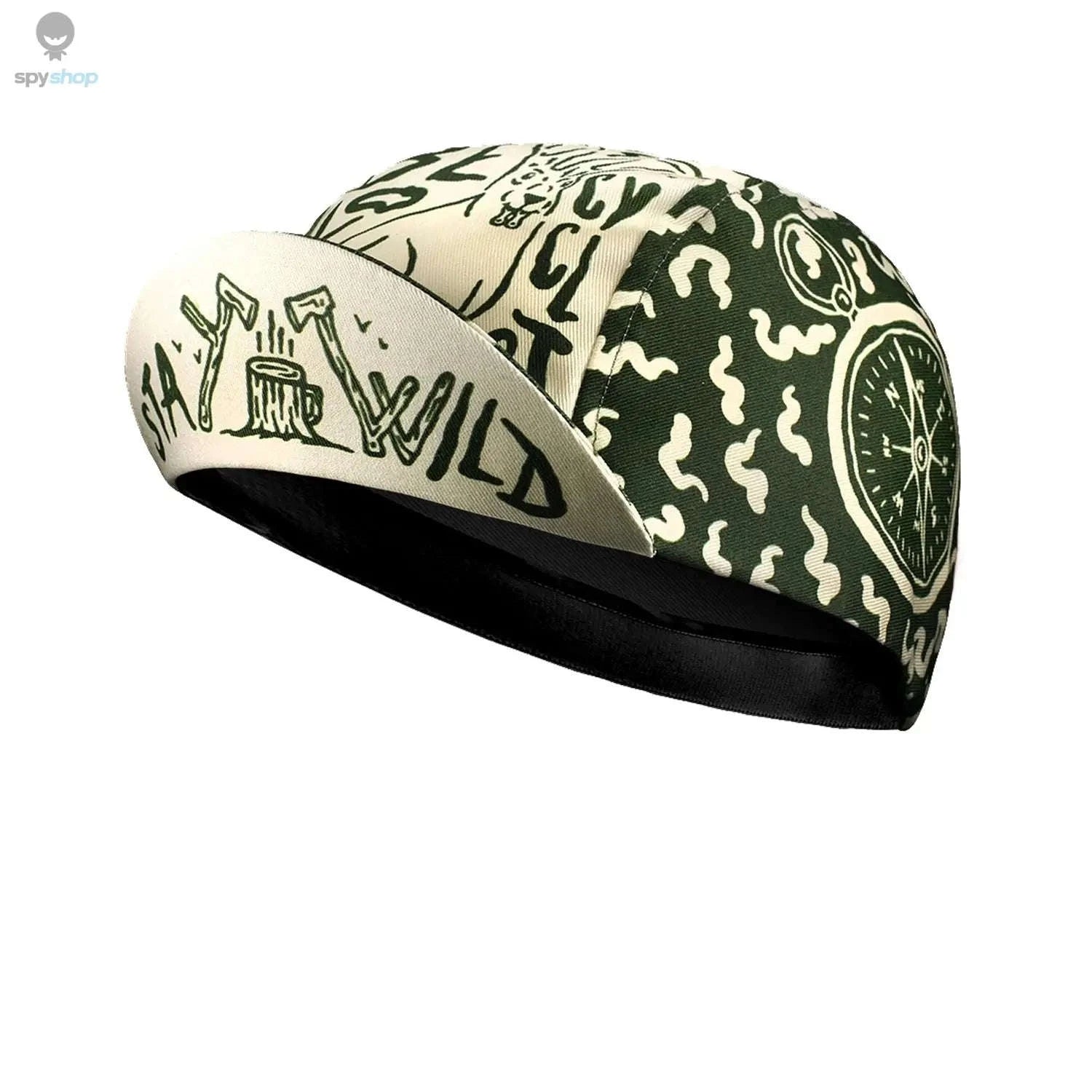 Classic Retro Red Blue Green Cycling Cap-Khaki