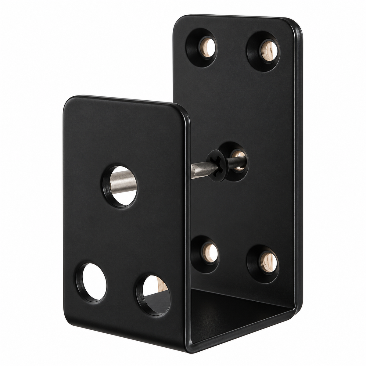 U Shaped Door Reinforcement Bracket, Heavy Duty 1PC Black Security Support Fits 2x4 Lumber for Home Garage Shed Gate