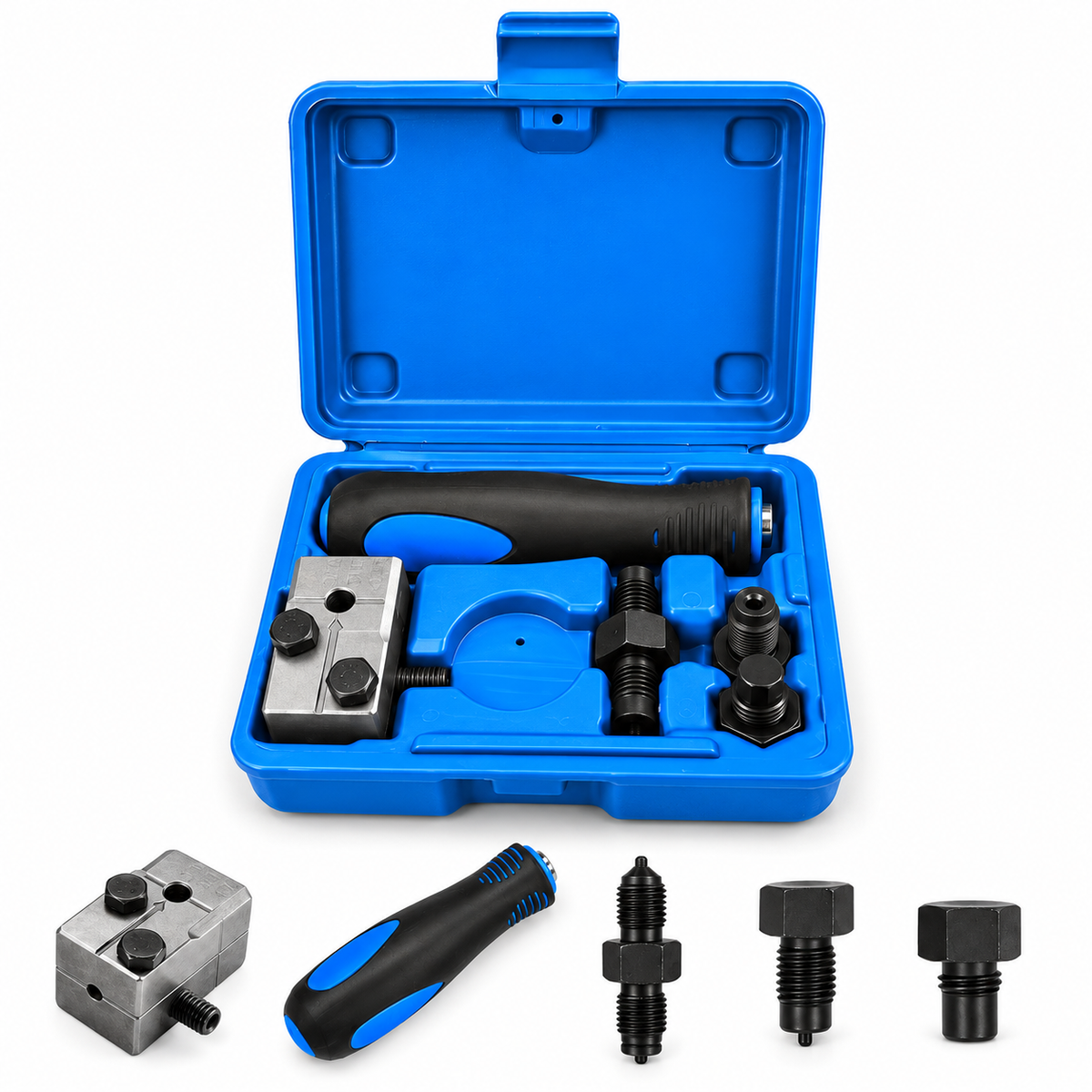 Professional Automotive Brake Pipe Flaring Tool Kit Metal Handheld Brake Line Repair Tool for Motorcycle Truck Garage Accessory