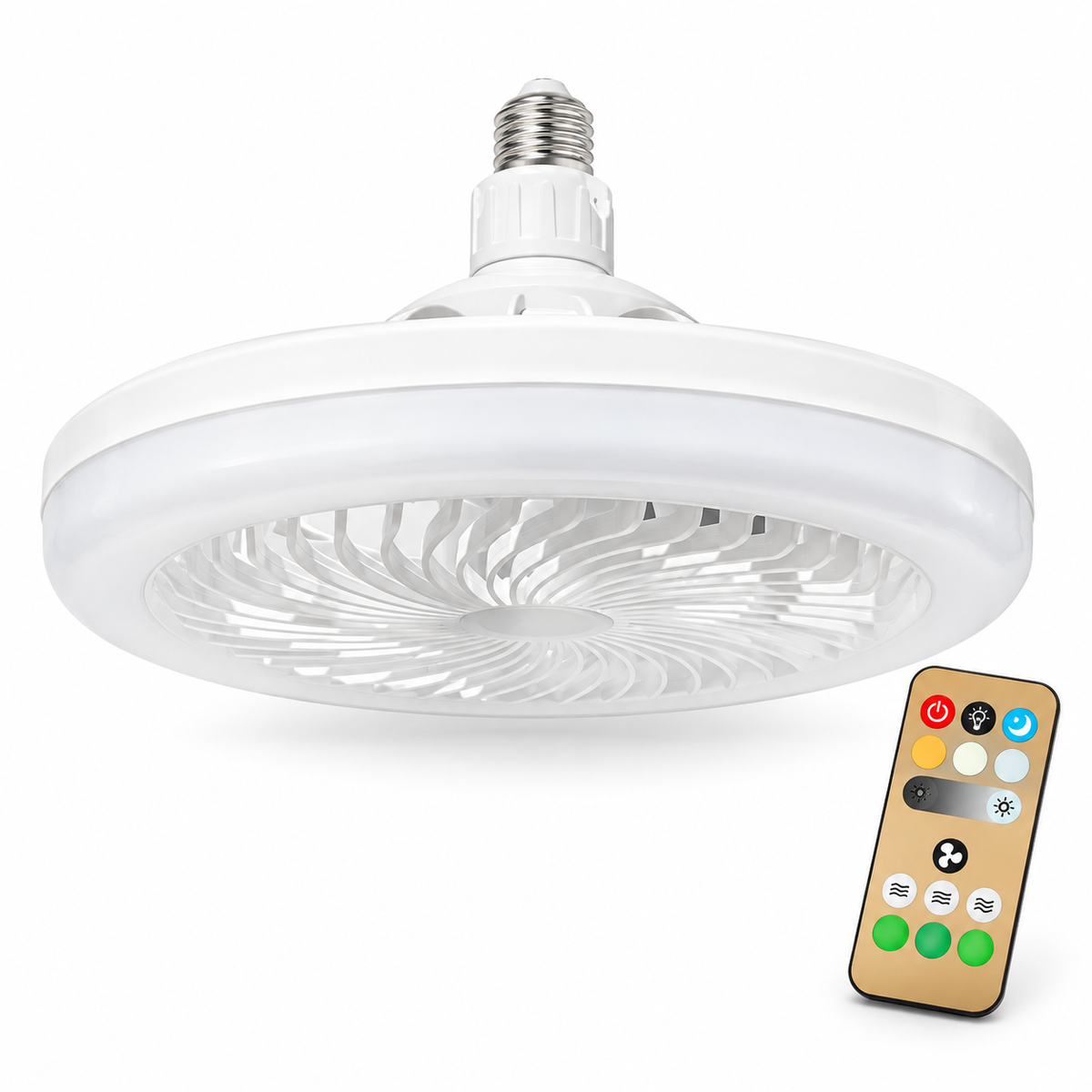 Smart 3 In 1 Ceiling Fan With Remote Control Lighting E27 Conversion Base 85-265v Lighting Base Suitable for Bedroom and Living