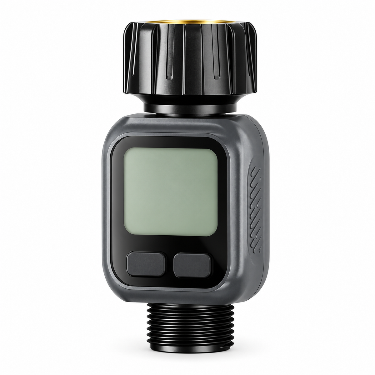 Water Flow Meter, ±5% Accuracy, Brass Inlet Metal Thread, 4 Measure Modes, Gallon/Liter Consumption & Flow Rate for Garden Hose