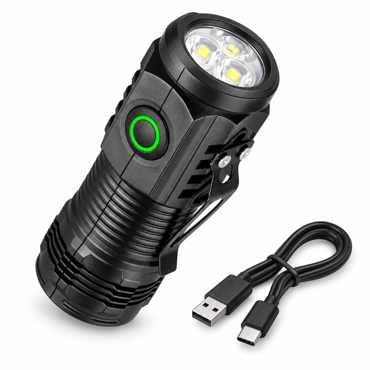 New Ultra Powerful Flashlight 3 Core LED Mini EDC Tactical Torch USB Rechargeable Outdoor Camping Fishing LED Hat Clip Lamp