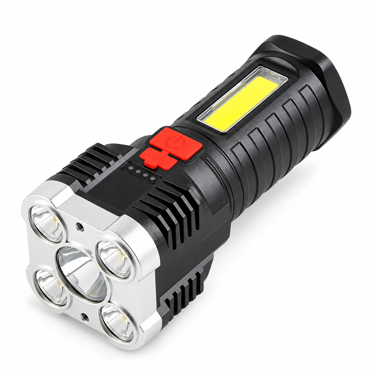 High-Power Rechargeable Flashlight with Side Light, 3 Lighting Modes, Suitable for Camping, Outdoor Activities, and Adventures