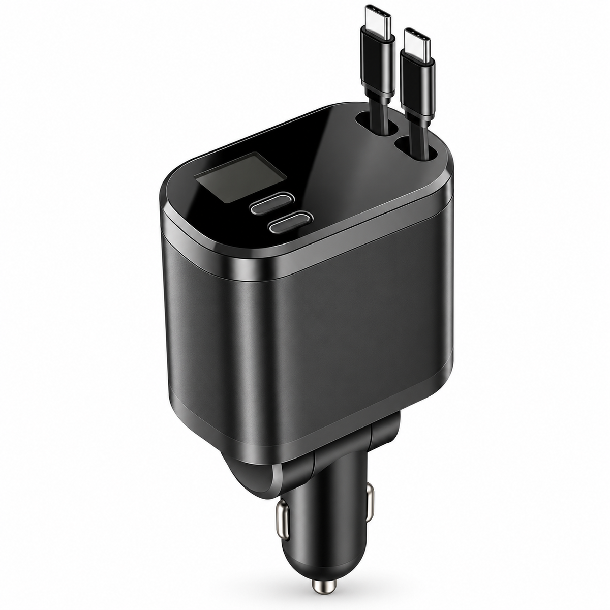 Car charger, car charger with retractable cable, car PD, car fast charging, super fast charging, flash charging, five in one cig