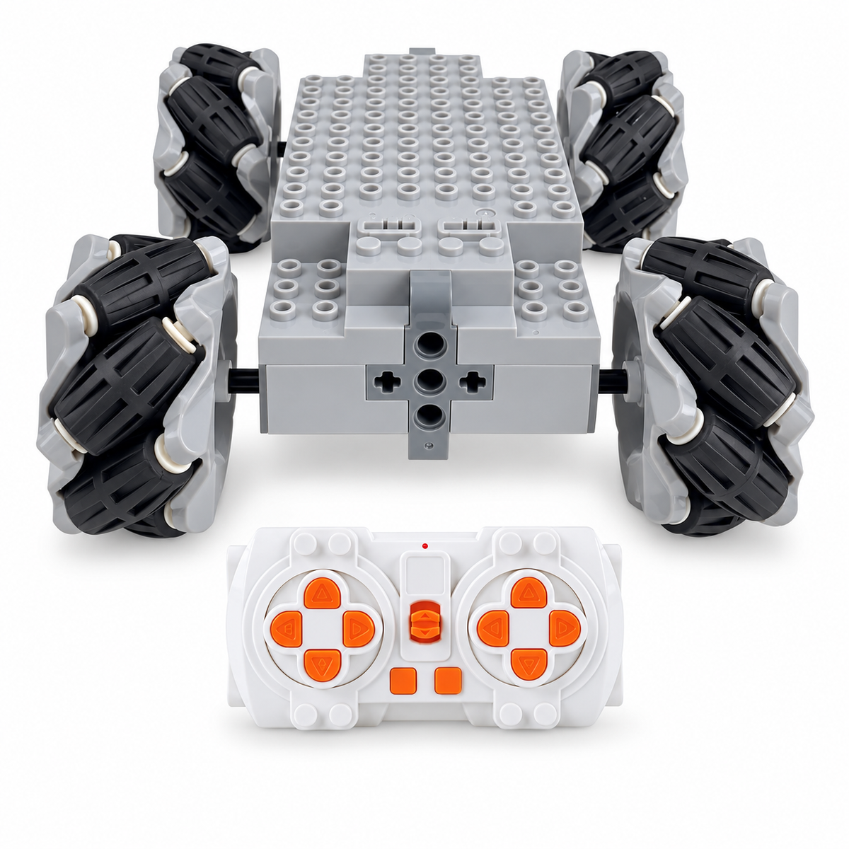 Mecanum Wheel 4WD Kit - 360° Moving Robot Car Chassis with Remote, Compatible RC Toy for STEM DIY (Ready to Run)