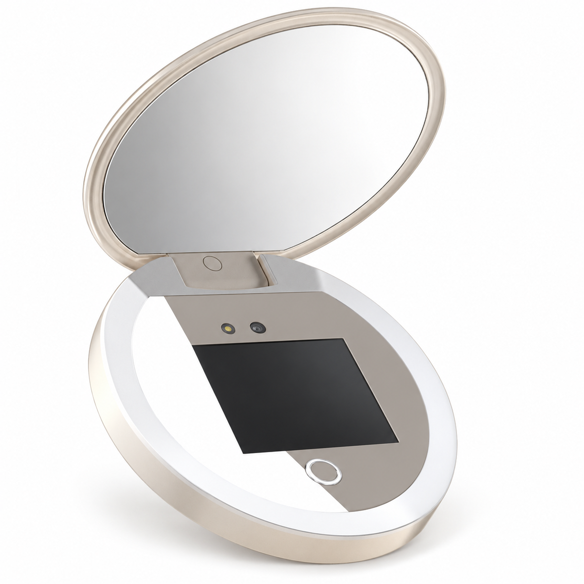 UV Mirror Sunscreen Testing Camera with Light 2X Magnification Travel Makeup 3.5in Pocket Size L
