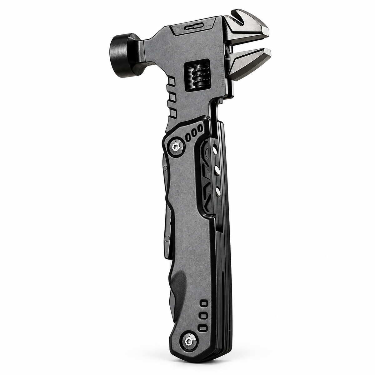 Portable EDC Survival Multi-Tool, 15-in-1 Hammer Wrench Pliers Tool Bottle Opener with Sheath for Hiking Outdoor Camping