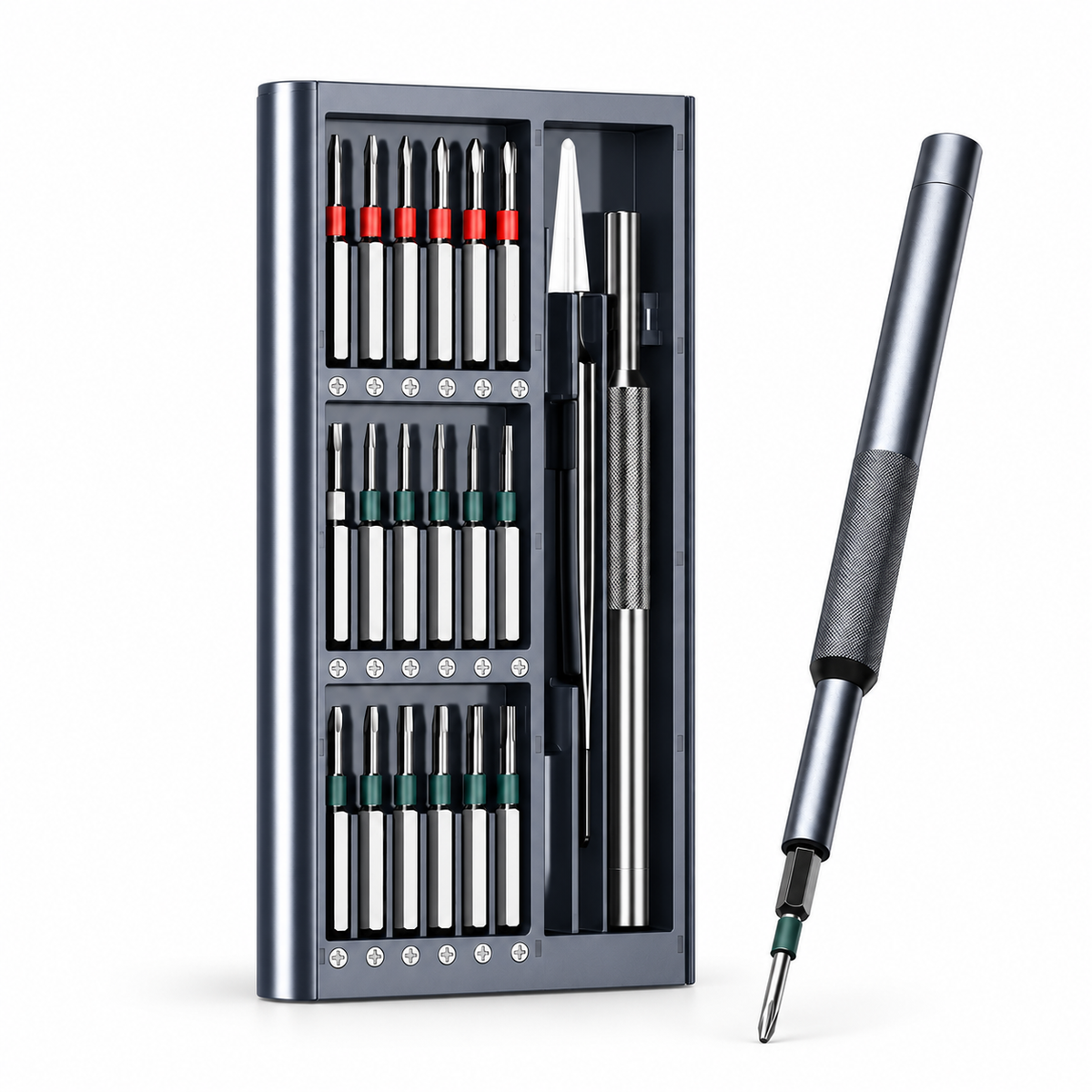 Precision Screwdriver Set, Screwdriver Kit with 36 Long S2 Bits, Magnetic Repair Tool for Glasses, Watches, PC, Computer, Camera