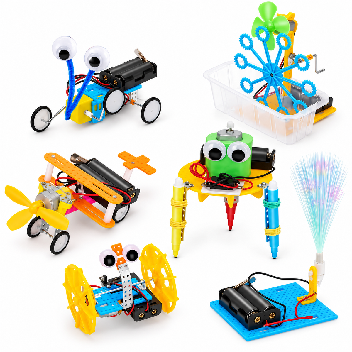 Robotics Kit 6 Set Science Experiments Project Activities Toys for Kids Engineering Building Electronic Motor Robot Kid Craft