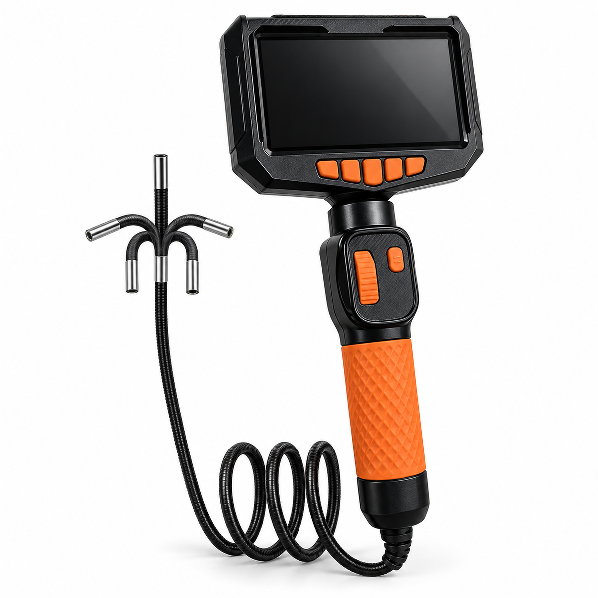 360°Industrial Endoscope Inspection Camera 5inch Screen IP67 6mm Lens Automotive Boroscope For Car SUV Inspection Device Camera