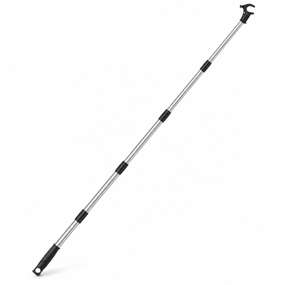 78.7'' Five Section Window Pole Opener with Hook Stainless Steel Modular Skylight Pole Opener for Roof Window Blind Loft Hatch